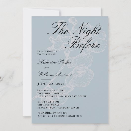 Orchidee Dusty Blue Night voor het repetitiediner Kaart (Voorkant)