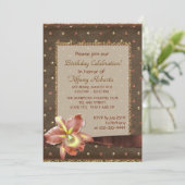 Orchidee Elegance Vrouwen Verjaardagsfeest Kaart (Staand voorkant)