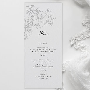 Orchidee Elegant Ivoor Formeel Traditioneel Huweli Menu
