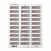 Orchidee Elegant Monogram Initiaal A Adres Etiket (Full Sheet)