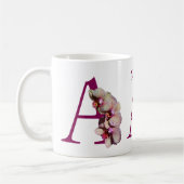 Orchidee Elegant Monogram Initiaal A Persoonlijk Koffiemok (Links)