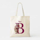 Orchidee Elegant Monogram Initiaal B Persoonlijk Tote Bag (Achterkant)