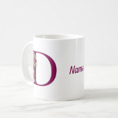 Orchidee Elegant Monogram Initiaal D Persoonlijk Koffiemok (Voorkant links)
