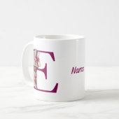 Orchidee Elegant Monogram Initiaal E Persoonlijk Koffiemok (Voorkant links)