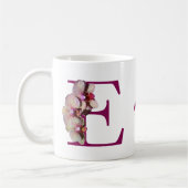 Orchidee Elegant Monogram Initiaal E Persoonlijk Koffiemok (Links)