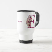 Orchidee Elegant Monogram Initiaal E Persoonlijk Reisbeker (Voorkant rechts)