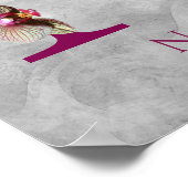 Orchidee Elegant Monogram Initiaal N Persoonlijk Poster (Hoek)