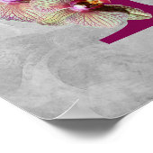 Orchidee Elegant Monogram Initiaal T Persoonlijk Poster (Hoek)