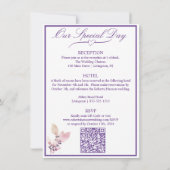 Orchidee Elegant Wit QR Code Bruiloft Kaart (Achterkant)
