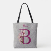 Orchidee Elegante Monogram Initiaal B Persoonlijk Tote Bag (Achterkant)