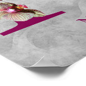 Orchidee Elegante Monogram Initiaal H Persoonlijk Poster (Hoek)