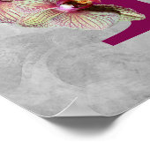 Orchidee Elegante Monogram Initiaal I Gepersonalis Poster (Hoek)