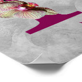 Orchidee Elegante Monogram Initiaal K Persoonlijk Poster (Hoek)