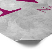 Orchidee Elegante Monogram Initiaal M Persoonlijk Poster (Hoek)