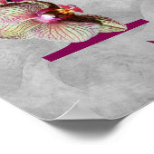 Orchidee Elegante Monogram Initiaal R Persoonlijk Poster (Hoek)