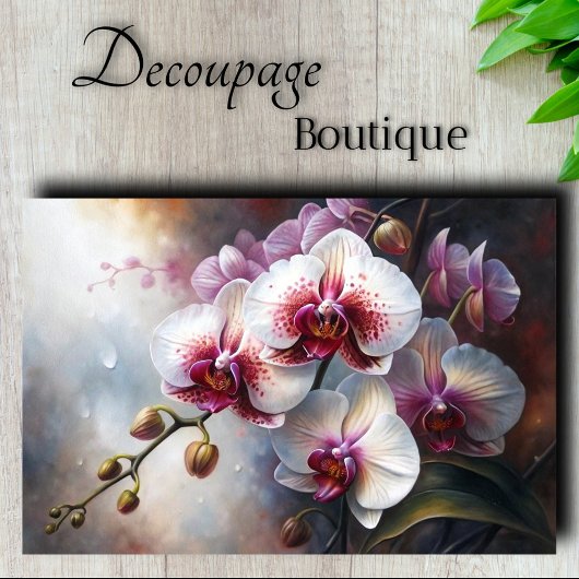 Orchidee Elegantie Bloemendecoupage Tissuepapier
