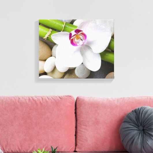 orchidee en Bamboe Canvas Afdruk (Insitu (Woonkamer))