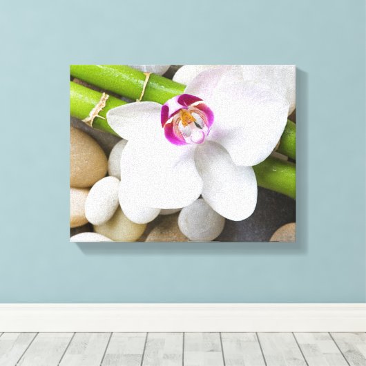 orchidee en Bamboe Canvas Afdruk (Insitu (Houten vloer))