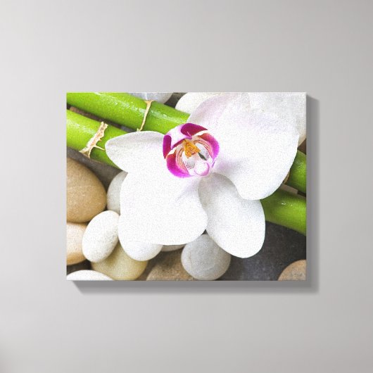 orchidee en Bamboe Canvas Afdruk (Voorkant)