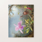 Orchidee en drie kolibrie legpuzzel (Verticaal)