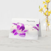 Orchidee en kaarsen in het water denken aan jou kaart (Gele Bloem)