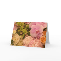 Orchidee en Pioen blanco kaart