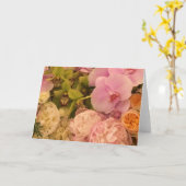 Orchidee en Pioen blanco kaart (Gele Bloem)