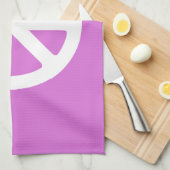 Orchidee en Wit Vredessymbool Theedoek (Quarter Fold)