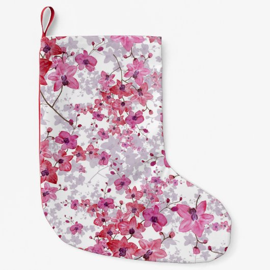 Orchidee: enkelvoudige rode schoonheid. kleine kerstsok (Voorkant)