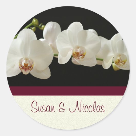 Orchidee Envelope Seal - gepersonaliseerd Ronde Sticker (Voorkant)