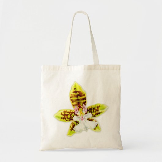 Orchidee fijne, kalkgroene bloemzak tote bag
