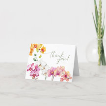 Orchidee Floral Bedankt Card