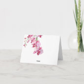 Orchidee Floral Bedankt Card (Achterkant)