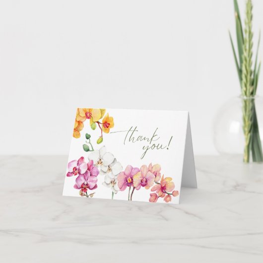 Orchidee Floral Bedankt Card (Voorkant)
