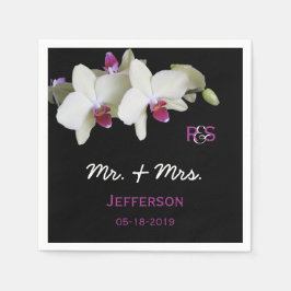 Orchidee Floral bruiloft papier servetten
