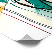 Orchidee Flower Abstract Art Floral Kleurrijk Brig Poster (Hoek)