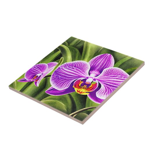 Orchidee Flower Decorative Florence Ceramic Tegels Tegeltje (Zijkant)