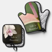 Orchidee Flower Kauai, Hawaï Ovenwant & Pannenlap Set (Voorkant / Achterkant)