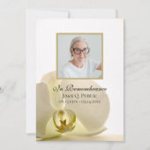 Orchidee Flower op White Death Jubileum Memorial Kaart (Voorkant)