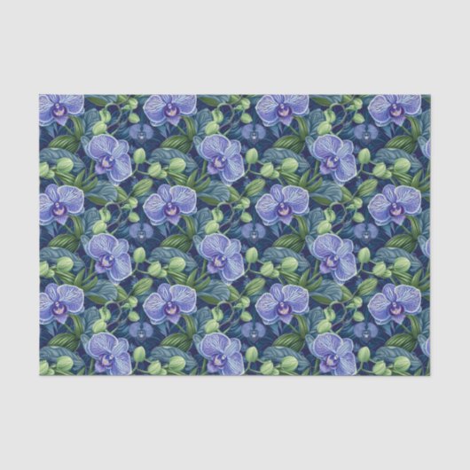 Orchidee Flower Patten Paarse Decoupage Tissuepapier (Voorkant)