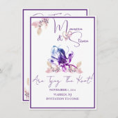Orchidee Flower Save The Date Wedding Kaart (Voorkant / Achterkant)