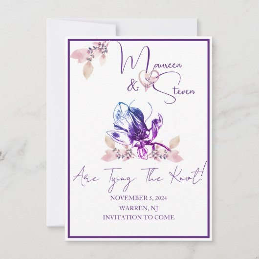 Orchidee Flower Save The Date Wedding Kaart (Voorkant)