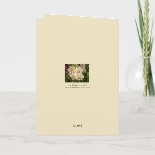 Orchidee Flowers Jubileum Kaart voor Tante & Uncle (Achterkant)
