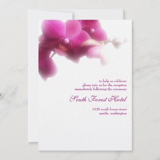 Orchidee formele bruiloft uitnodiging (Achterkant)