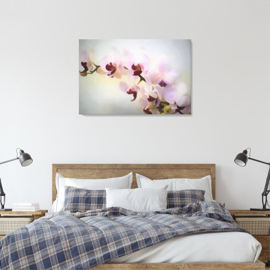 Orchidee foto schilderij verpakt canvas afdruk (Insitu (Slaapkamer))