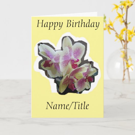 Orchidee fotografie Verjaardagskaart vrouw vriendi Kaart (Gele Bloem)