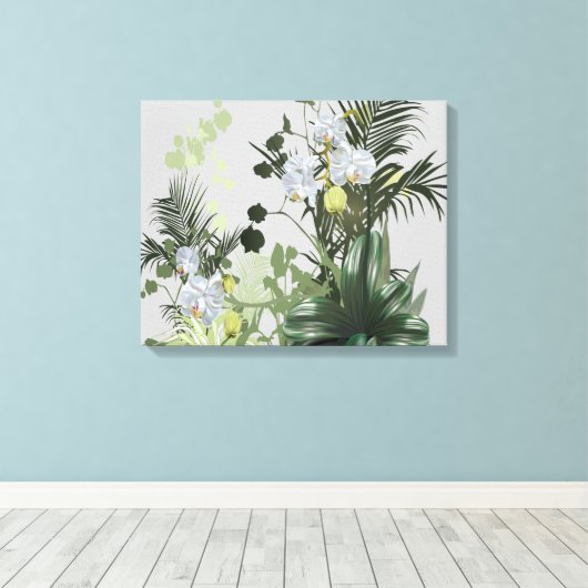 Orchidee Garden Floral Canvas Afdruk (Insitu (Houten vloer))