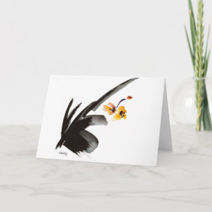 Orchidee Geel met Japans Gezegde Kaart