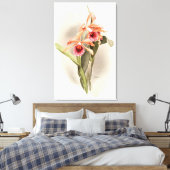 Orchidee geïllustreerd canvas afdruk (Insitu (Slaapkamer))