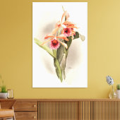 Orchidee geïllustreerd canvas afdruk (Insitu (Woonkamer))